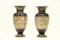 Lot 370 - A pair of large Royal Doulton gilded baluster-shaped vases