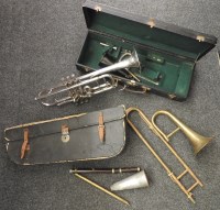 Lot 244 - A cased Besson & Co ‘Class A’ New Creation "Prototype" trumpet with floral engraving