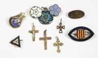 Lot 77 - A collection of gilt metal enamel badges
