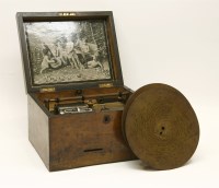 Lot 364 - A mahogany cased Symphonion with one comb and six discs