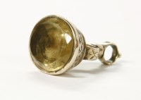 Lot 16 - A gold cased oval faceted citrine seal