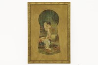 Lot 603 - Manner of Hans Zatzka (1859-1945)
A KEYHOLE PICTURE REVEALING A YOUNG LADY DRESSING
Bears signature