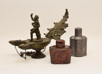 Lot 355 - A 19th century bronzed hanging lamp in Roman style