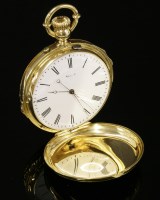 Lot 398 - A gold hunter repeater pocket watch