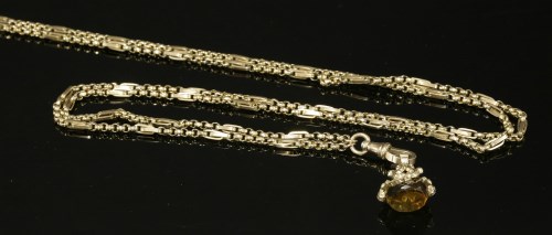 Lot 23 - An American gold fancy link guard chain