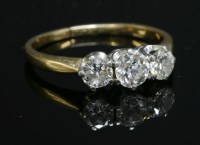 Lot 295 - A three stone diamond ring