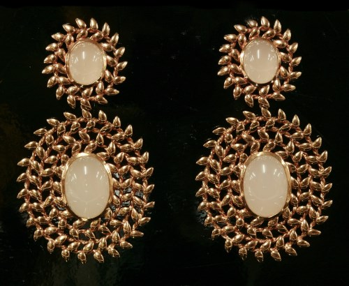 Lot 327 - A pair of rose gold