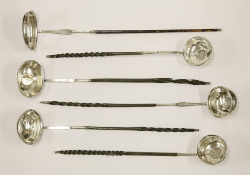Lot 537 - Six silver toddy ladles