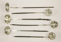 Lot 537 - Six silver toddy ladles