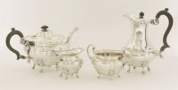 Lot 512 - A George V silver four-piece tea service