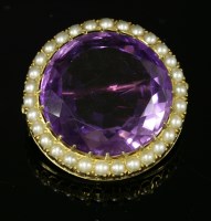 Lot 28 - A former Austro-Hungarian Empire amethyst and split pearl brooch