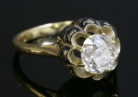 Lot 68 - A Victorian single stone diamond and enamel head