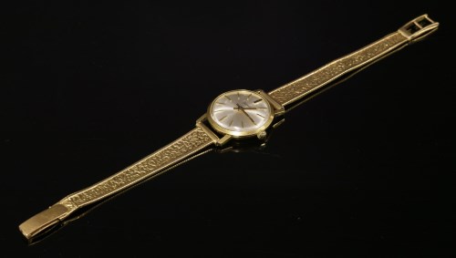 Lot 204 - A ladies 18ct gold Eberhard mechanical strap watch