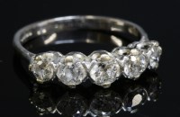 Lot 160 - An 18ct white gold graduated five stone diamond ring