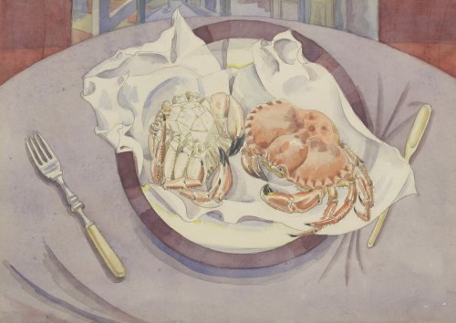 Lot 162 - Albert Wainwright (1898-1943)
TWO CRABS ON A PLATE
Pencil and watercolour
24 x 34cm

Provenance:   The Nottinghamshire Education Trust;
                       The Fry Art Gallery.