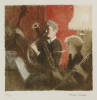 Lot 77 - Bernard Dunstan RA (1920-2017)
'MUSICIANS IN THE COURTYARD'
Lithograph