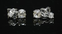 Lot 355 - A pair of 18ct white gold