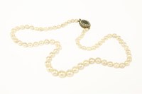 Lot 52 - A single row graduated cultured pearl necklace