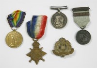 Lot 118A - A WWI medal group consisting of a 14/15 star