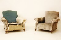 Lot 467 - A pair of Howard style deep armchairs