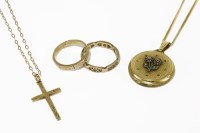Lot 9 - A 9ct gold cross on chain
