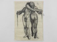 Lot 403 - Charcoal study of nude men