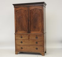 Lot 474 - A 19th century mahogany linen press