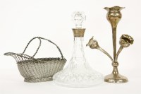 Lot 153 - A silver mounted cut glass decanter