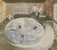 Lot 35 - Eric Ravilious (1903-1942)
'TESTING DAVIS DIVING APPARATUS'
Lithograph from 'Submarine Dream'