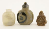 Lot 410 - Two Chinese agate snuff bottles
