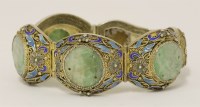 Lot 153 - A Chinese silver gilt hinged bracelet