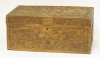 Lot 220 - A Chinese wooden hinged box and cover