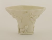 Lot 83 - A Chinese blanc de Chine libation cup