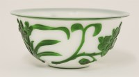 Lot 209 - A Chinese overlay Peking glass bowl