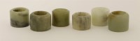 Lot 483 - Six Chinese jade archers' rings