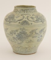 Lot 492 - A Chinese blue and white jar