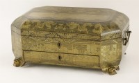 Lot 199 - A rare Chinese export black lacquer octagonal sewing box