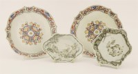 Lot 92 - A pair of Chinese export porcelain large famille rose spoon trays