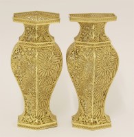 Lot 161 - A pair of Chinese silver gilt vases