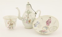 Lot 97 - A Chinese famille rose Wushuangpu cup and saucer