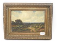 Lot 406A - Vivian Rolt R.B.A.(1874-1933) an oil on board landscape scene of figures walking through along a path