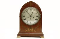 Lot 301 - A German inlaid mahogany 'lancet' case bracket clock