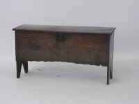Lot 436 - An 18th century elm six plank coffer