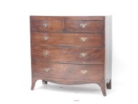 Lot 449 - A 19th century mahogany bow front chest. 107cm wide