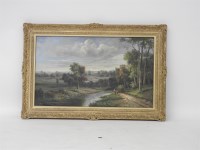 Lot 497A - T Graham (20th century) 
COUNTRY VIEW WITH A FIGURE 
signed l.l.