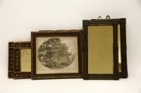 Lot 344 - A pair of small ebonised rectangular wall mirrors in the arts and crafts style