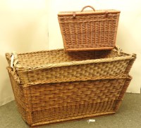 Lot 241 - Two large wicker laundry baskets