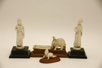 Lot 102 - Four carved Indian ivory figures