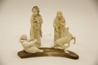 Lot 187 - Two Japanese Meiji period ivory figures