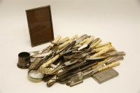 Lot 100 - A box of silver plate and silver items